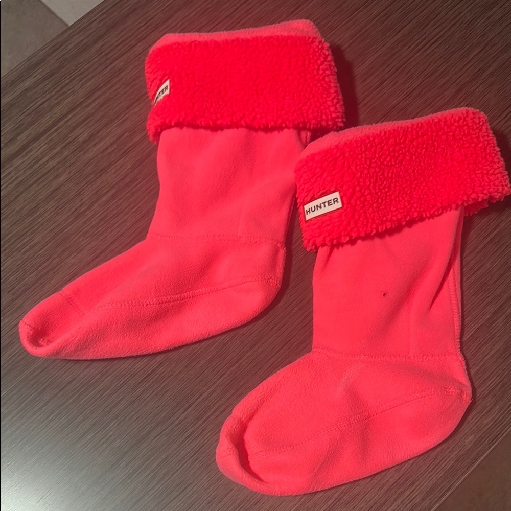 Hunter Red Fleece Boot Socks